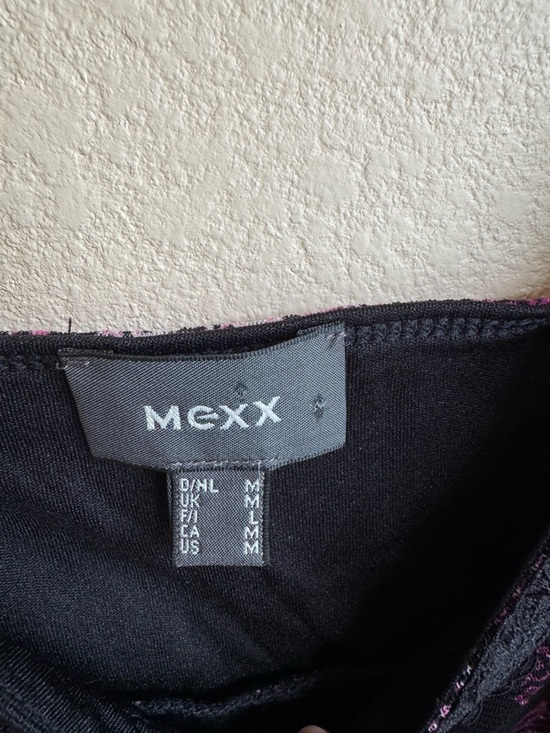 Mexx Black & Purple Floral Lace Trim Cami Top Ruched V-Neck Y2K Sheer Mesh Tank - Picture 9 of 12